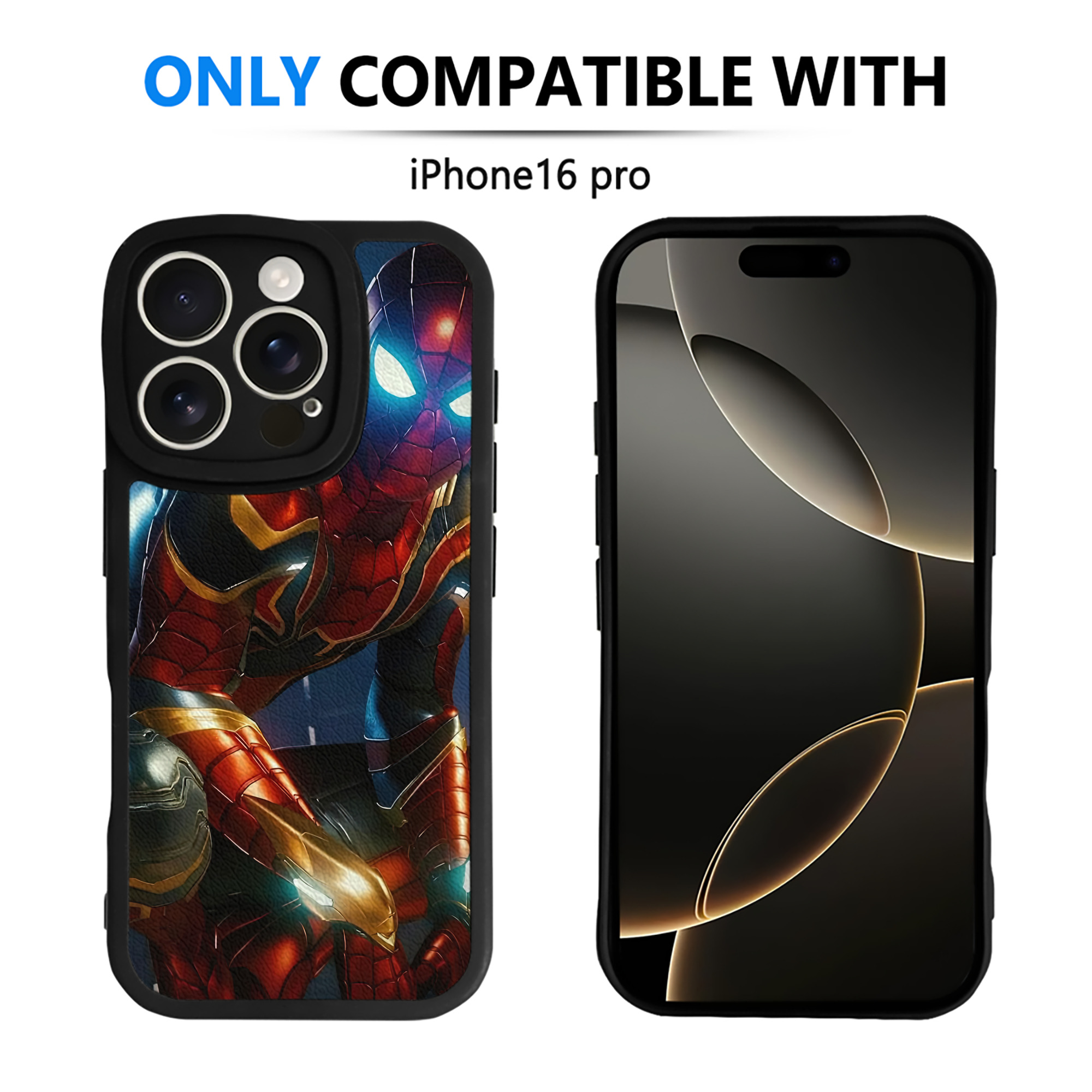 （画像用） Spider Man スパイダーマン 【iPhone 16シリーズ対応】シリコンスマホケース（レザー調） 材質：シリコン